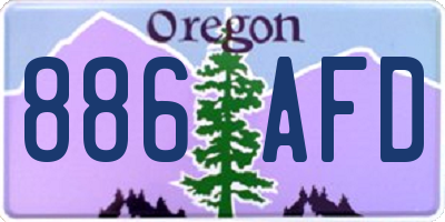OR license plate 886AFD