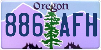 OR license plate 886AFH