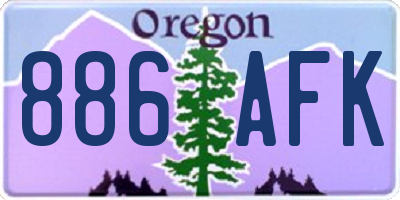 OR license plate 886AFK