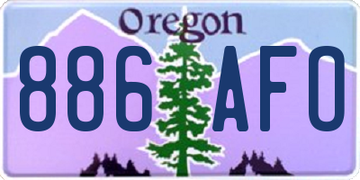 OR license plate 886AFO