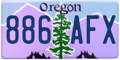OR license plate 886AFX