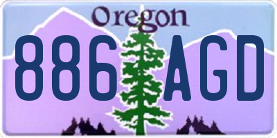 OR license plate 886AGD
