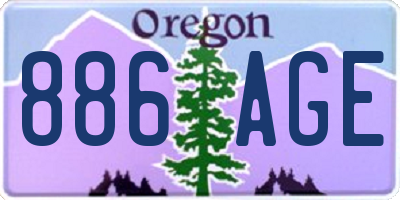 OR license plate 886AGE