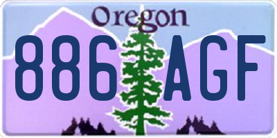 OR license plate 886AGF