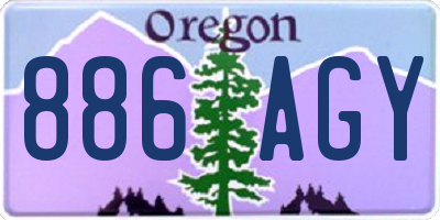 OR license plate 886AGY