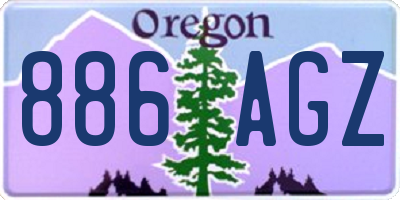 OR license plate 886AGZ