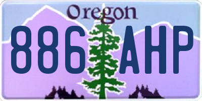 OR license plate 886AHP