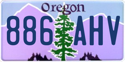 OR license plate 886AHV