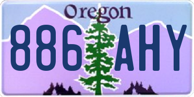 OR license plate 886AHY
