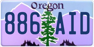 OR license plate 886AID