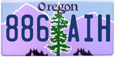 OR license plate 886AIH