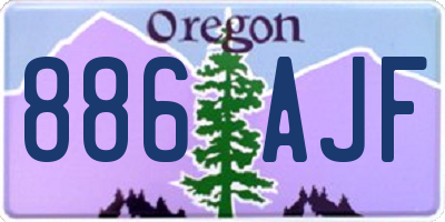 OR license plate 886AJF