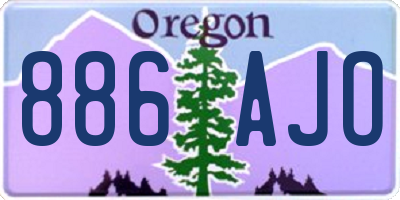 OR license plate 886AJO