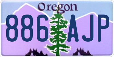 OR license plate 886AJP