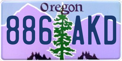 OR license plate 886AKD