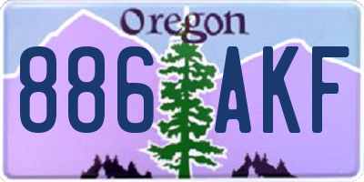 OR license plate 886AKF