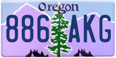 OR license plate 886AKG