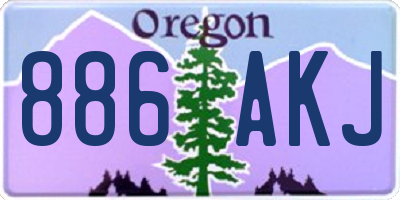 OR license plate 886AKJ