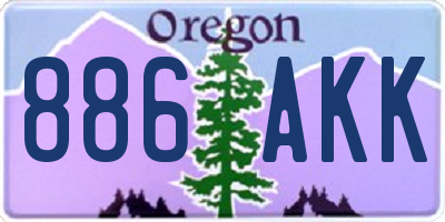 OR license plate 886AKK