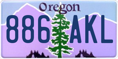 OR license plate 886AKL