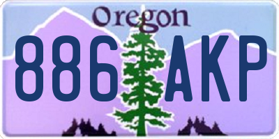 OR license plate 886AKP