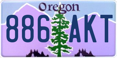 OR license plate 886AKT