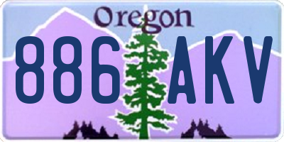 OR license plate 886AKV