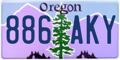 OR license plate 886AKY