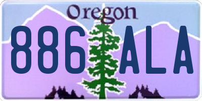 OR license plate 886ALA