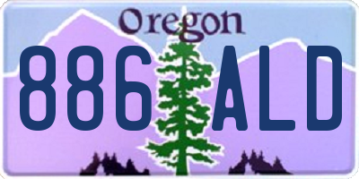 OR license plate 886ALD