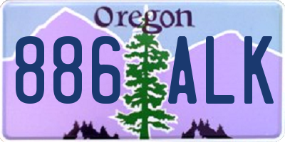 OR license plate 886ALK