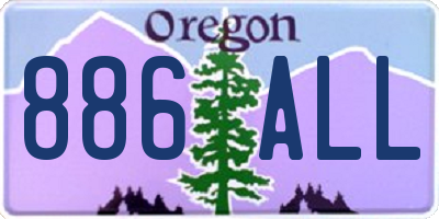 OR license plate 886ALL