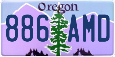 OR license plate 886AMD