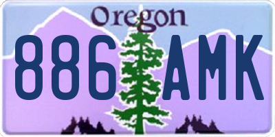 OR license plate 886AMK