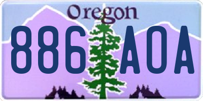 OR license plate 886AOA