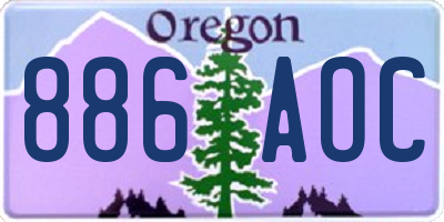 OR license plate 886AOC