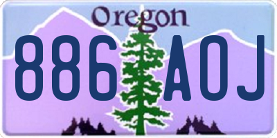 OR license plate 886AOJ
