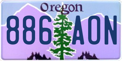 OR license plate 886AON