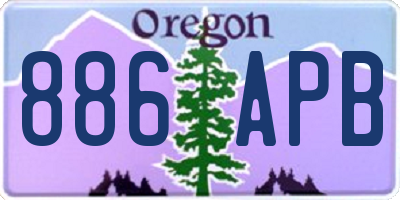 OR license plate 886APB