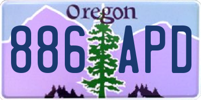 OR license plate 886APD