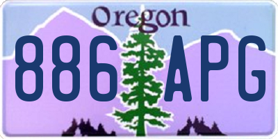 OR license plate 886APG