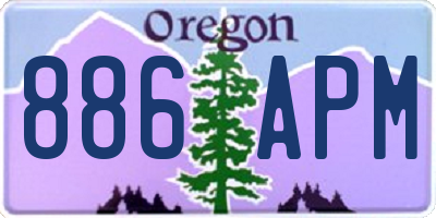 OR license plate 886APM