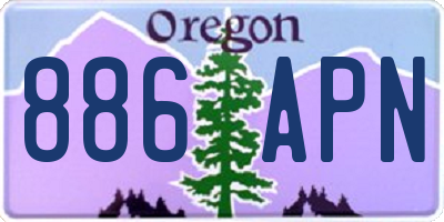 OR license plate 886APN