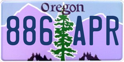 OR license plate 886APR