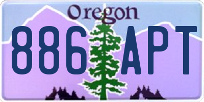 OR license plate 886APT