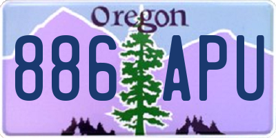 OR license plate 886APU