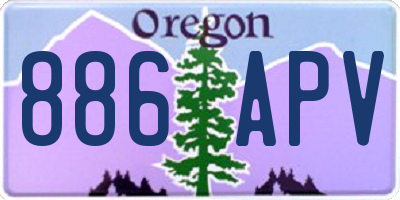 OR license plate 886APV