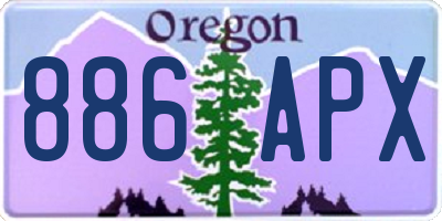OR license plate 886APX