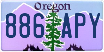 OR license plate 886APY