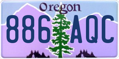 OR license plate 886AQC